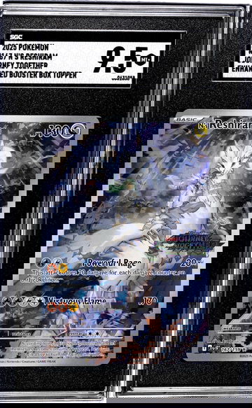 2025 Pokemon Journey Together #167 N's Reshiram Enhanced Booster Box Topper SGC 9.5