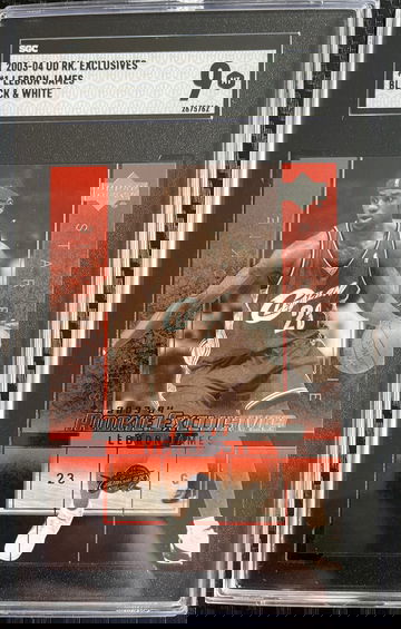 2003-04 Lebron James Upper Deck Rookie Exclusives #1 Lebron James Black & White Variation SGC 9