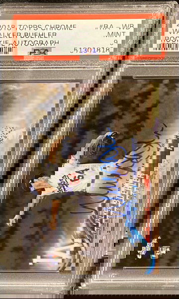 2018 Topps Chrome Rookie Autograph Auto Walker Buehler PSA 9