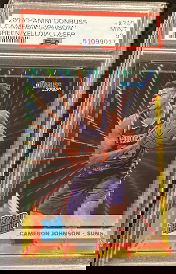 2019 Donruss Cameron Johnson Green/Yellow Laser PSA 9