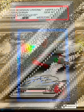 2020 Bowman Chrome Jarren Duran Sapphire Edition Auto PSA 10 GEM-MT
