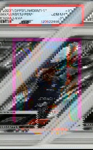 2023 TOPPS CHROME F1 FUCHSIA LAVA #3 MAX VERSTAPPEN /250 PSA 10 LOW POP RARE