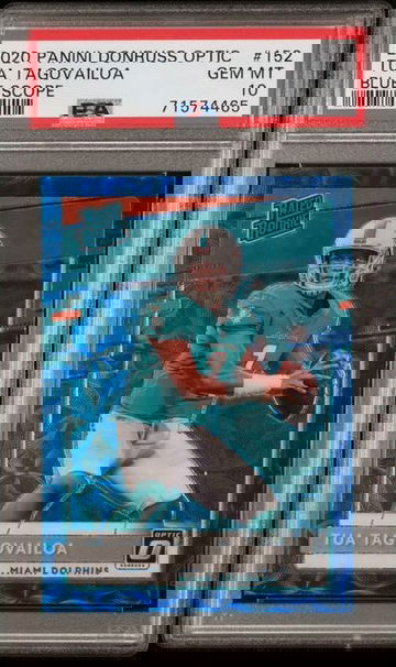 2020 Panini Donruss Optic Tua Tagovailoa Blue Scope Rated Rookie RC PSA 10