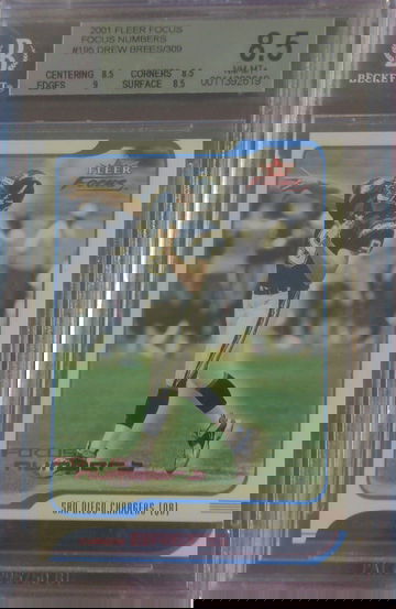 2001 Fleer Focus 233/309 Focus Numbers Drew Brees #195