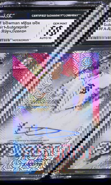 2021 BOWMAN RILEY GREENE MEGA BOX FUTURIST AUTOGRAPHS #FA-RG CGC 10 BL.A3.23