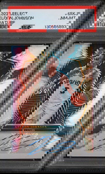 2022 Panini Select Signatures Signature Keldon Johnson #SKJS /249 PSA 8