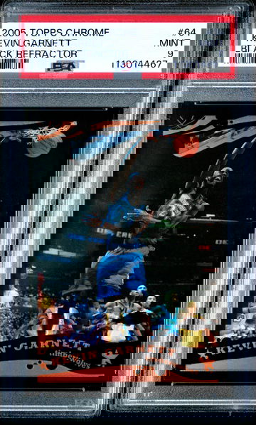 Kevin Garnett 2005 Topps Chrome Black Refractor /399 PSA 9