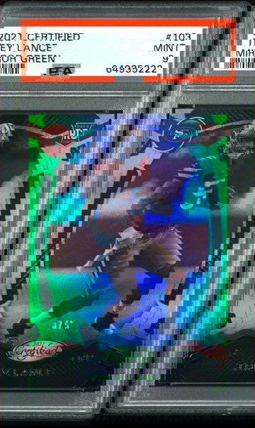 2021 Leaf Certified Trey Lance Mirror Green 3/5 PSA 9