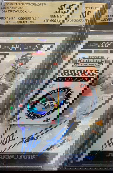DREW LOCK 2019 CONTENDERS CRACKED ICE BGS 9.5 TRUE GEM MINT