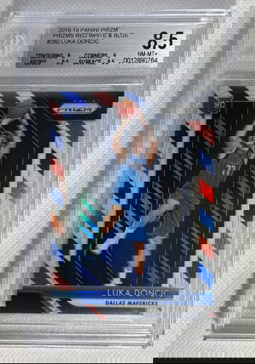 2018-19 Panini Prizm Luka Doncic Red White Blue #280 BGS 8.5 Rookie