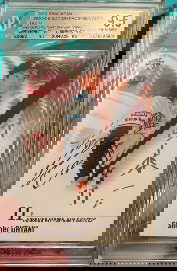 Shohei Ohtani Rookie! GOLD! Numbered to 50! 2013 BBM Rookie Edition in a TRUE Gem Mint Plus BGS 9.5!