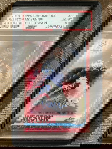 2018 Topps Chrome UCL Weston McKennie Red Wave Auto /5 Rookie