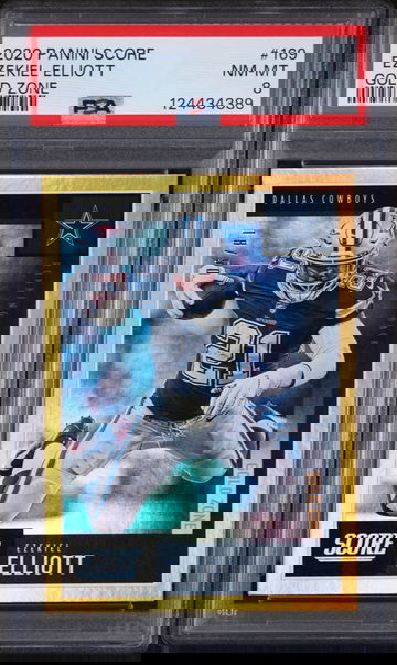 2020 Score Gold Zone Ezekiel Elliott #169 /50 PSA 8