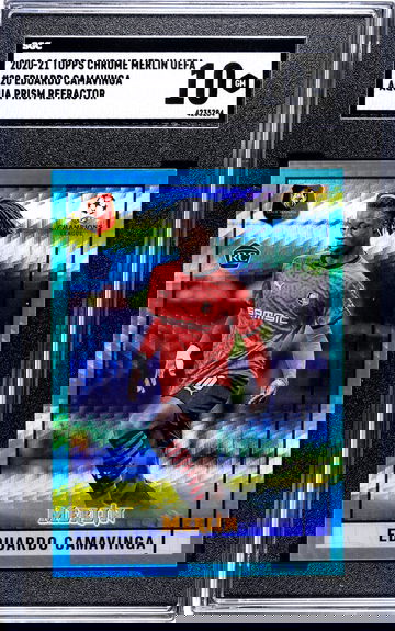 Eduardo Camavinga Aqua Prism Refractor Topps SGC 10 Gem Mint