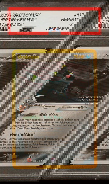 2005 Pokemon Ex Delta Species #17 Umbreon Reverse Holo PSA 8