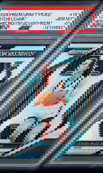 2024 PANINI DRAFT PICKS NEW RECRUITS  CAITLIN CLARK SILVER PRIZM #14 RC PSA 10