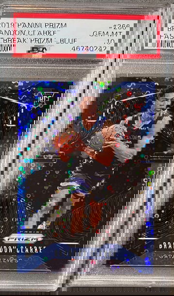 2019-20 Prizm Brandon Clarke /175 Blue Fast Break PSA 10