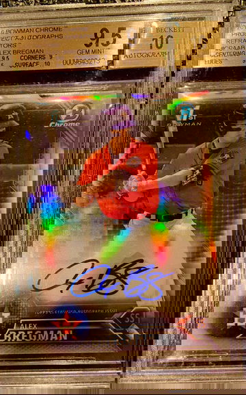 2016 Bowman Chrome Alex Bregman Refractor Auto RC BGS 9.5 gem mint +