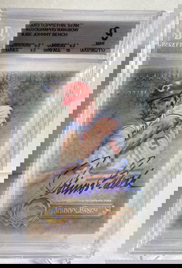 2013 Topps Five Star Johnny Bench Rainbow Auto /25 BGS 9/10