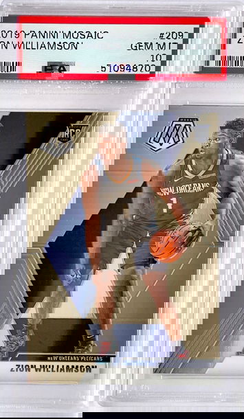 Zion Williamson RC 2019-20 Panini Mosaic #209 Pelicans Rookie PSA 10 GEM MINT