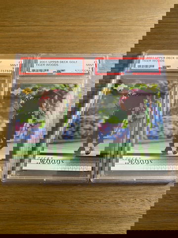 2001 Upperdeck Tiger Woods RC Mint Psa 9 Rookie. Lot (2)