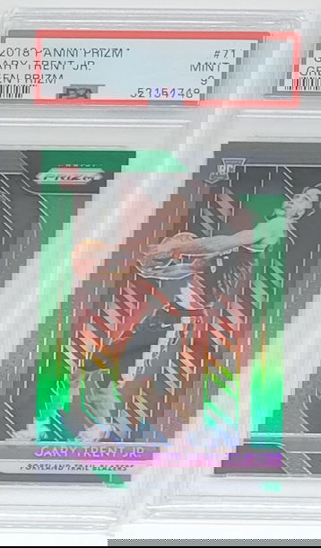 2018 Prizm Gary Trent Jr. Green Prizm SP RC #71 PSA 9 MINT