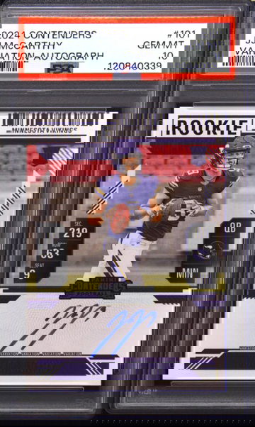 PSA 10 JJ McCarthy Contenders Auto Rookie RC Vikings PSA VAULT