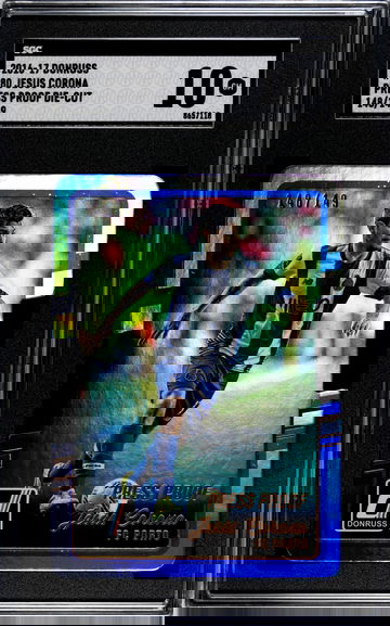 2016-17 Donruss #80 Jesus Corona Tecatito Press Proof Die-Cut 148/149 SGC 10 Gem Mint Mexico