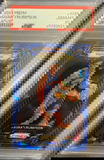 2023 Prizm Basketball Ausar Thompson Blue Ice Rookie Prizm Psa 10 /125 Pistons