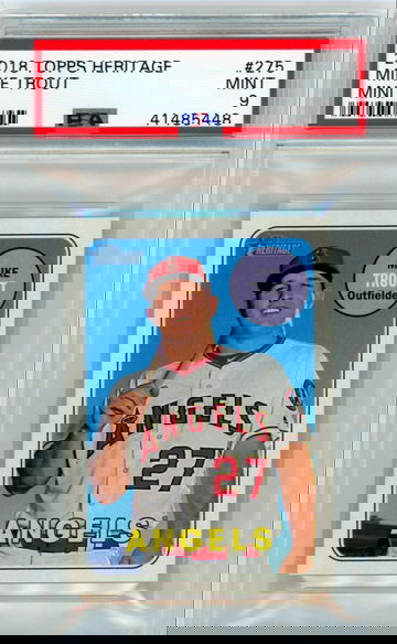 2018 Topps Heritage #275 Mike Trout MINI PSA 9 MINT!