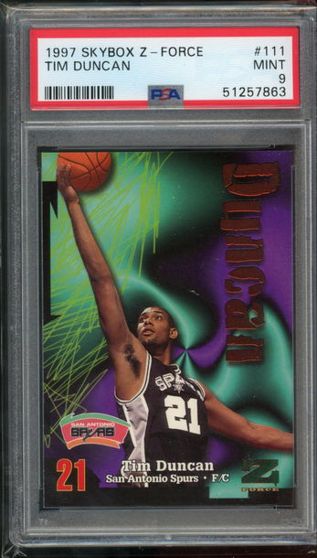 1997 Skybox Z-Force Tim Duncan PSA 9 
