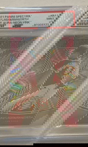 2021 Spectra Jake Cronenworth Rookie Neon Pink Prizm Die-Cut   PSA 9