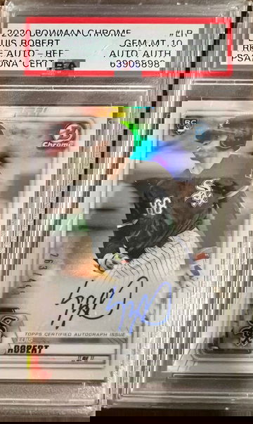 2020 Bowman Chrome Luis Robert Refractor Rookie Auto /499 PSA 10