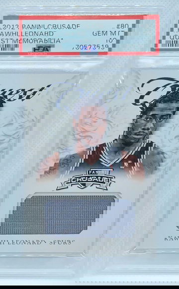 KAWHI LEONARD 2012-13 PANINI CRUSADE QUEST JERSEY ROOKIE RC #80 PSA 10 GEM MINT!