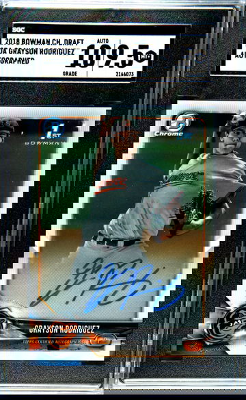 Grayson Rodriguez 2018 Bowman Chrome Draft Auto SGC 9.5