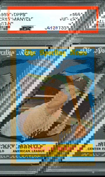 1959 Mickey Mantle Topps All Star PSA 4