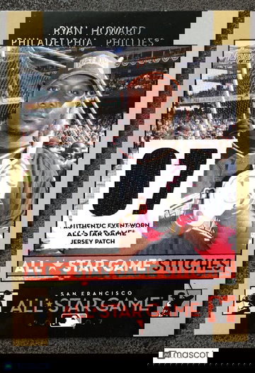 Ryan Howard 2007 Topps Authentic Event-Worn All-Star Game Stitches Card #ASRH ⚾