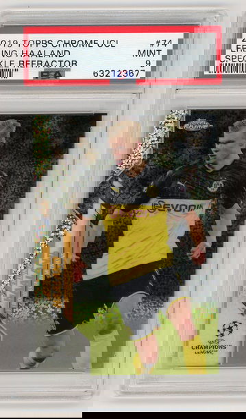 2019 Toops Chrome UCL Erling Haaland Speckle Refractor PSA 9 #74