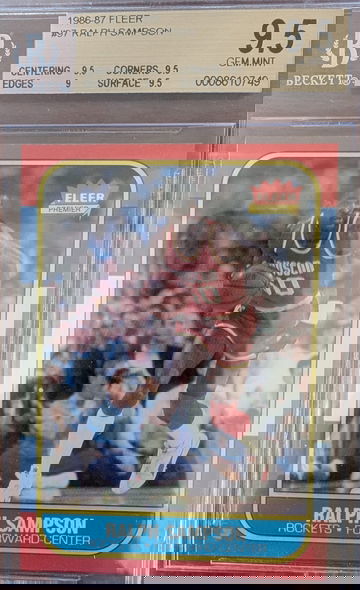 1986 Fleer Ralph Sampson HoF RC BGS 9.5 Gem Mint