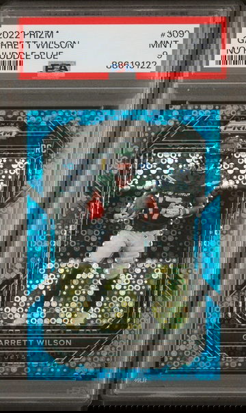 2022 PANINI GARRETT WILSON PRIZM NO HUDDLE BLUE #309 PSA 9