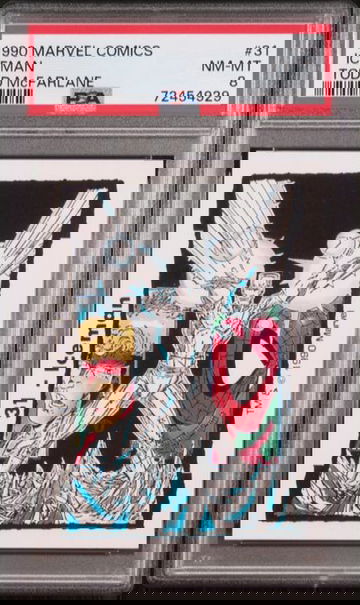 1990 COMIC IMAGES MARVEL TODD MCFARLANE ICEMAN #31 PSA 8 POP 1, 5 HIGHER