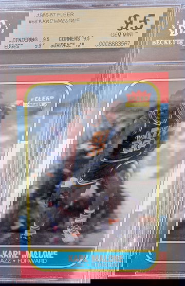 1986 Fleer Karl Malone HoF RC BGS 9.5 Gem Mint