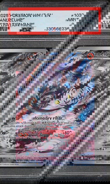 2025 White Flare - Wht En - English Illustration Rare Holo Chandelure #103 PSA 9