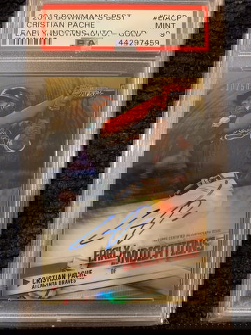 2018 Bowmans Best Christian Pache Gold Auto#50 PSA 9
