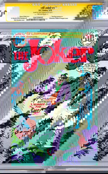 THE JOKER #1 CGC-SS 7.0 SIGNED *BATMAN LEGEND JERRY ROBINSON* JOKER CREATOR 1975