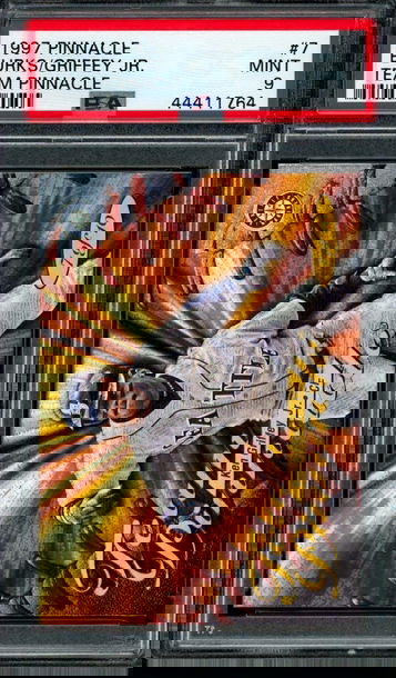 KEN GRIFFEY JR & ELLIS BURKS PSA 9 1997 Pinnacle Team Pinnacle Dufex #7