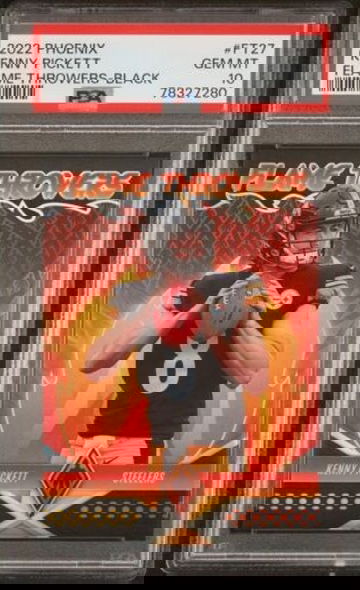 2022 Panini Phoenix Kenny Pickett FlameThrowers Black 8/10 PSA 10 Jersey #