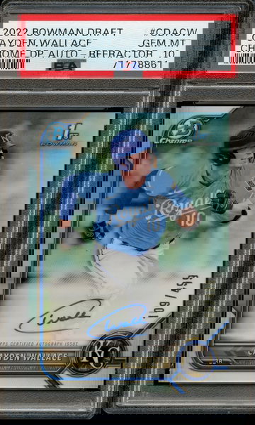 2022 Bowman Draft Chrome Cayden Wallace Refractor Auto PSA 10