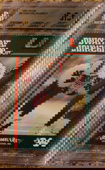 1994 Bumble Dwayne Johnson Miami RC The Rock BGS 8.5+ NM-MT+ 9.5 Centering & Surface