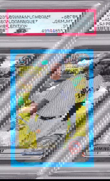 2020 Bowman Chrome Sapphire Jasson Dominguez 1st Prospect BCP-8 PSA 10